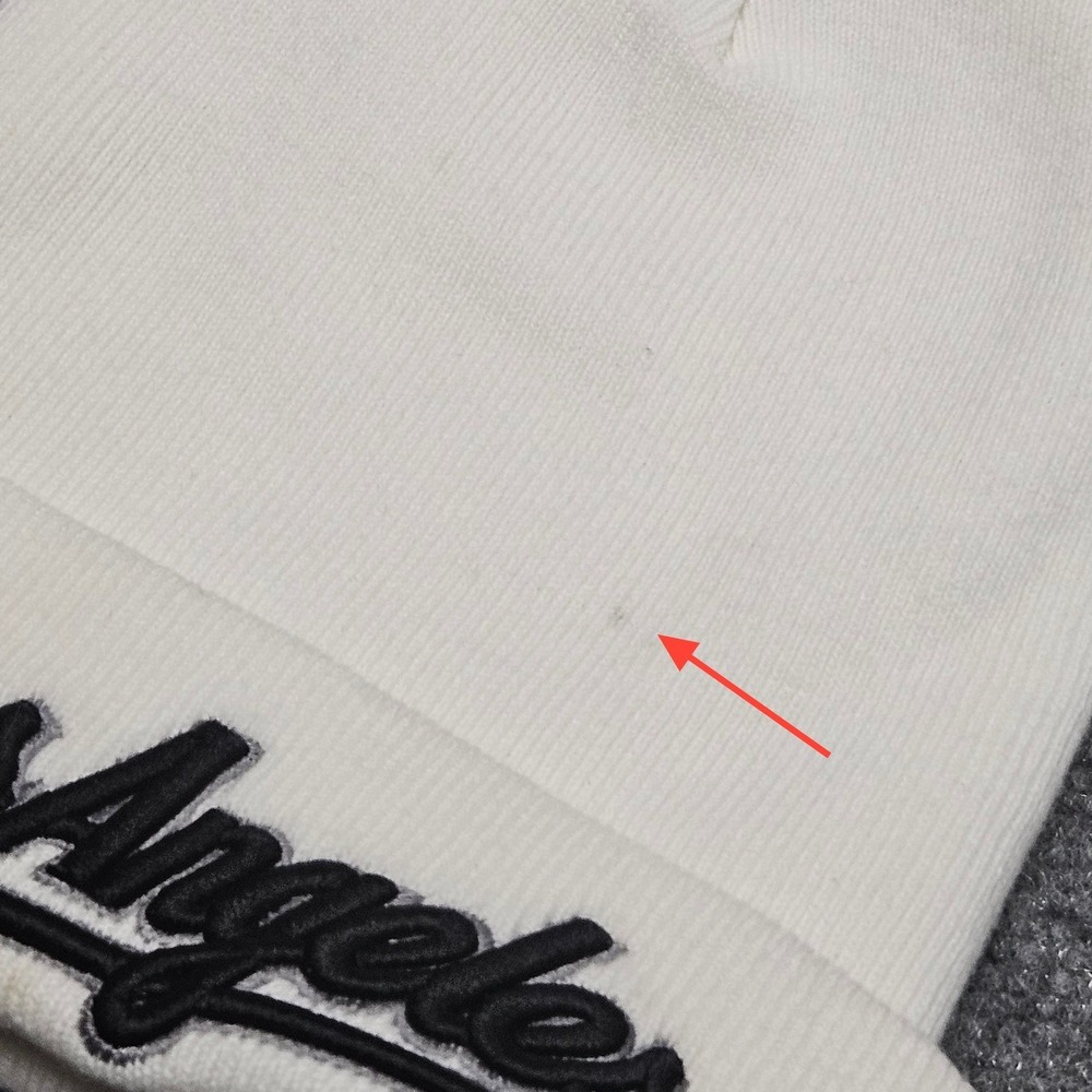 Los Angeles Beanie White Script Embroidered Streetwear Hat City Urban Sporty - Picture 5 of 5
